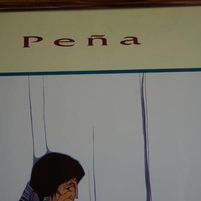 AMANDO PENA' WORKS IN POSTER PRINT SIGNED AND FRAMED.