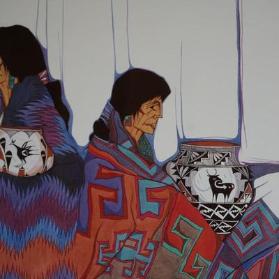 AMANDO PENA' WORKS IN POSTER PRINT SIGNED AND FRAMED.