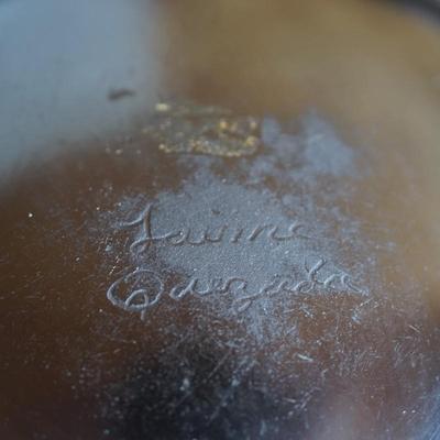 NAVAJO QUEZADA SIGNED "FROG" POT ETCHED. 4"