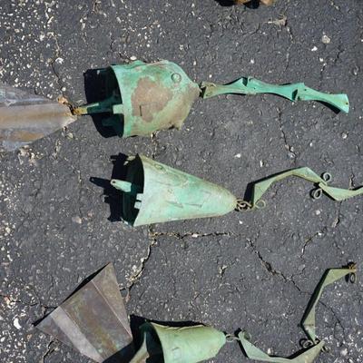 YARD ART BELLS TO HANG TO INCLUDE METAL OF VARIOUS STYLES AND FORM,