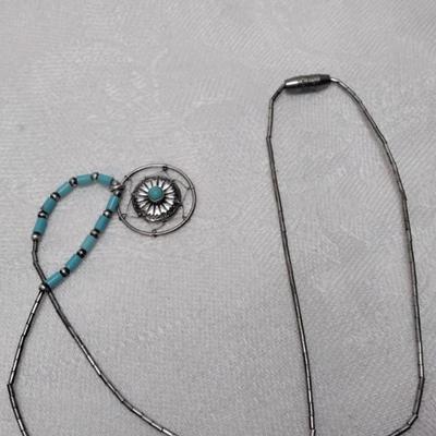 Vintage Turquoise Liquid Sterling Silver 16