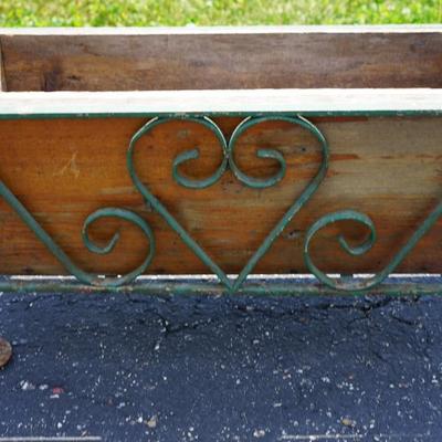 VINTAGE  METAL FERNER /WITH WOOD BOX INSERT.