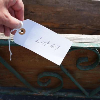 VINTAGE  METAL FERNER /WITH WOOD BOX INSERT.