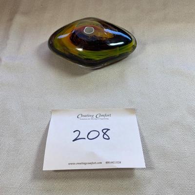 Artisan glass paper weight