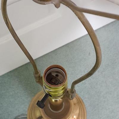 Matching brass lamps with lamp shades