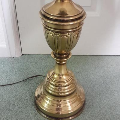 Matching brass lamps with lamp shades