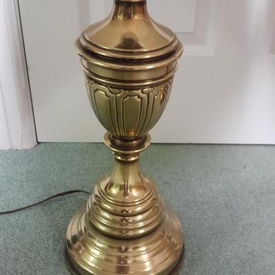 Matching brass lamps with lamp shades
