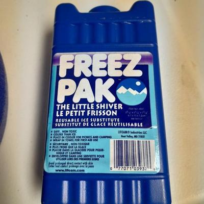 Igloo cooler, Coleman drink cooler, ice packs and new condiment containers