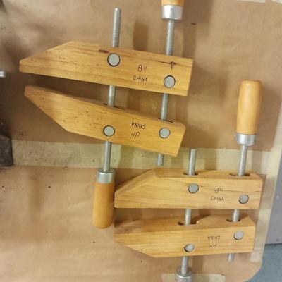 Two 8" Wooden clamps for woodworking