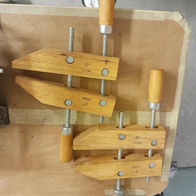 Two 8" Wooden clamps for woodworking
