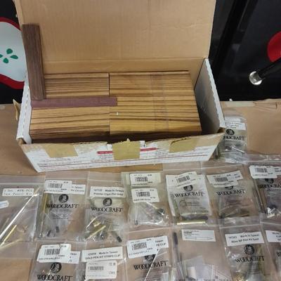 Cigar pen making supplies, Hardwoods, and woodcraft Pen clips, tips, Pen Gold & Chrome insides.
