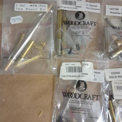 Cigar pen making supplies, Hardwoods, and woodcraft Pen clips, tips, Pen Gold & Chrome insides.