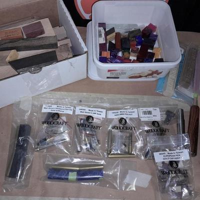 Cigar pen making supplies, Hardwoods, and woodcraft Pen clips, tips, Pen 24k Gold  insides.