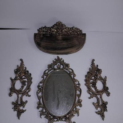 MCM Mirror with stand and matching shelf