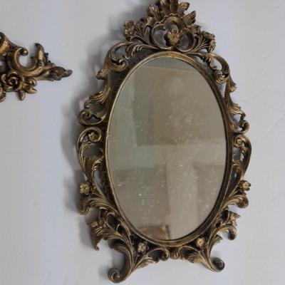 MCM Mirror with stand and matching shelf