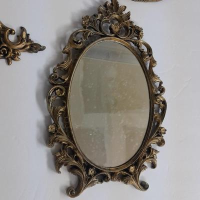 MCM Mirror with stand and matching shelf