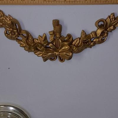 Elgin American Quartz Anniversary clock with globe, and MCM wall hangings