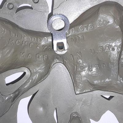 Elgin American Quartz Anniversary clock with globe, and MCM wall hangings