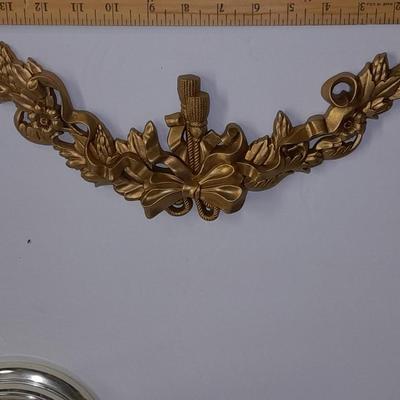 Elgin American Quartz Anniversary clock with globe, and MCM wall hangings