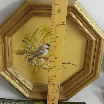 Two Vintage Chinese Silk Hand Embroidered bird and Flower textile Panels- Bird pictures and plates