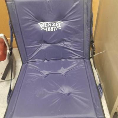 Two Wenzel-fold up stadium seating with small Gott tote cooler