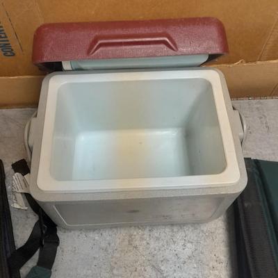 Two Wenzel-fold up stadium seating with small Gott tote cooler