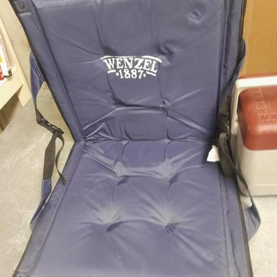 Two Wenzel-fold up stadium seating with small Gott tote cooler