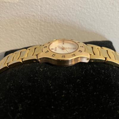 CROTON Gold Ladies Watch with Diamond Bezel and new battery