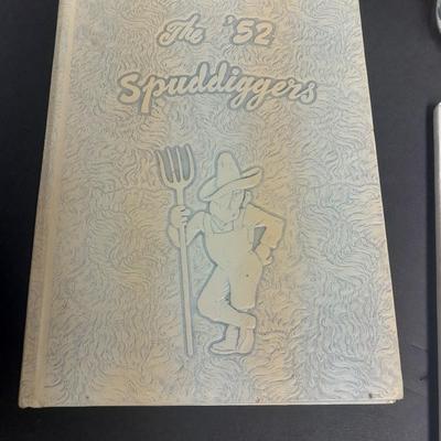 Two-year books - Gilcrest High school Spud digger -  The Archer US Navy with Atwood Glass mug