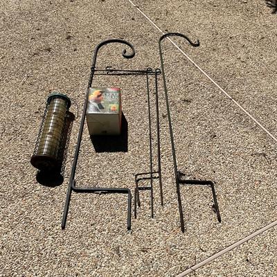 1256 Lot of Bird Feeders and Shepard Hooks
