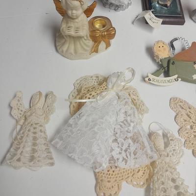 Angel figures and ornaments Glass blown March angel, wood angel and more