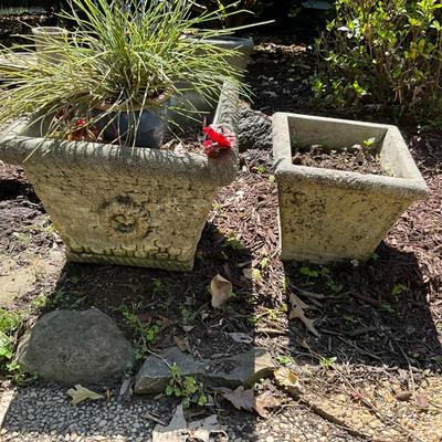 1258 Two Square Cement Planters