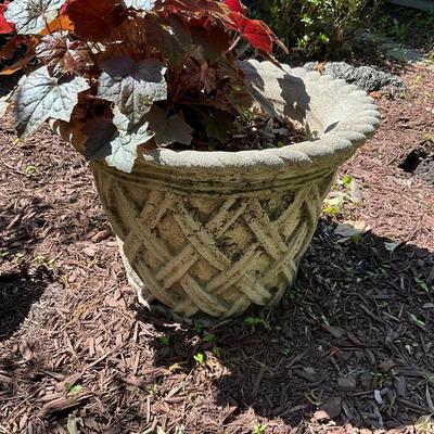 1259 Large Round 21" Cement Flower Pot