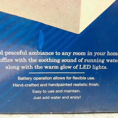 Modern Twist Desktop waterfall fountain and Vintage Carved Cork Art Diorama Tri Fold Table Decor Black Frame Asian SanYou