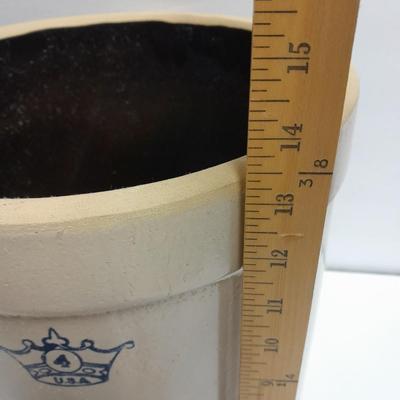 Rare 4 Gallon Ransbottom Crown Stoneware Crock Pickling / Sauer Kraut Decorative Excellent Condition
