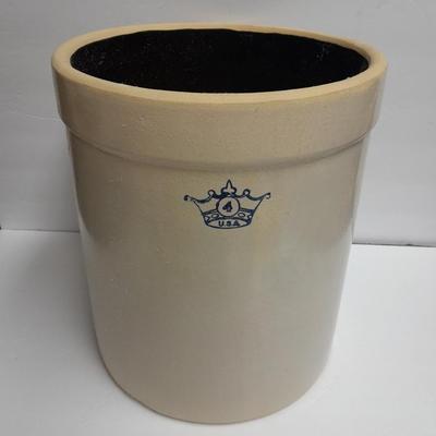 Rare 4 Gallon Ransbottom Crown Stoneware Crock Pickling / Sauer Kraut Decorative Excellent Condition