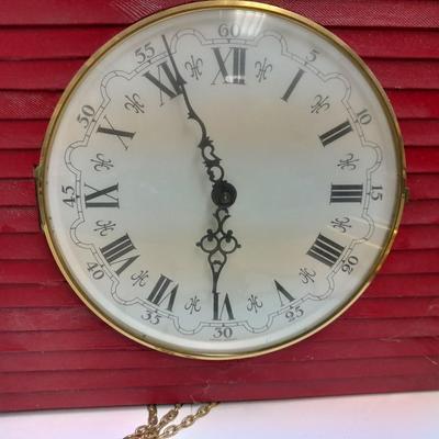 Beautiful Farm Red Barn Wall clock with West Germany clock with weights (no pendulum)