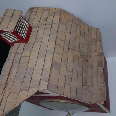 Beautiful Farm Red Barn Wall clock with West Germany clock with weights (no pendulum)