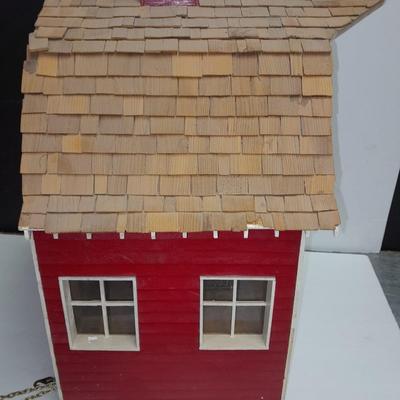 Beautiful Farm Red Barn Wall clock with West Germany clock with weights (no pendulum)