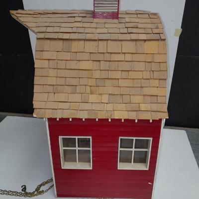 Beautiful Farm Red Barn Wall clock with West Germany clock with weights (no pendulum)