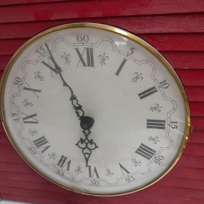 Beautiful Farm Red Barn Wall clock with West Germany clock with weights (no pendulum)
