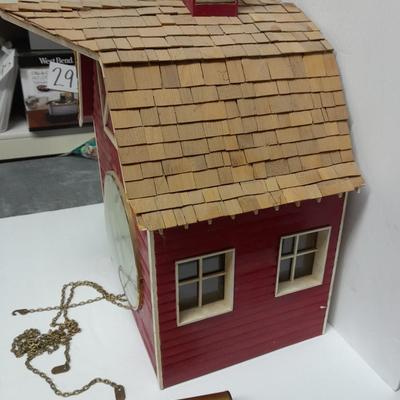 Beautiful Farm Red Barn Wall clock with West Germany clock with weights (no pendulum)