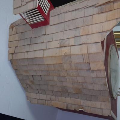 Beautiful Farm Red Barn Wall clock with West Germany clock with weights (no pendulum)