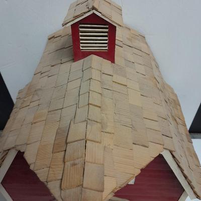 Beautiful Farm Red Barn Wall clock with West Germany clock with weights (no pendulum)