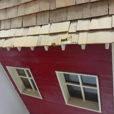 Beautiful Farm Red Barn Wall clock with West Germany clock with weights (no pendulum)