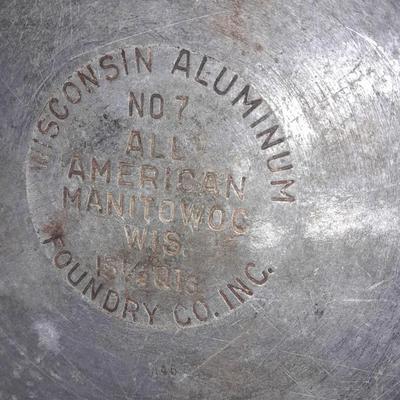 Antique All American Cast Aluminum Pressure Cooker Canner no. 7 Wisconsin Foundry Co, 15 1/2 QT,