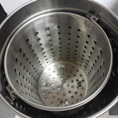 Camp Chef stainless-steel deep-fried turkey pot set with cooking oil filter pump