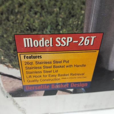 Camp Chef stainless-steel deep-fried turkey pot set with cooking oil filter pump