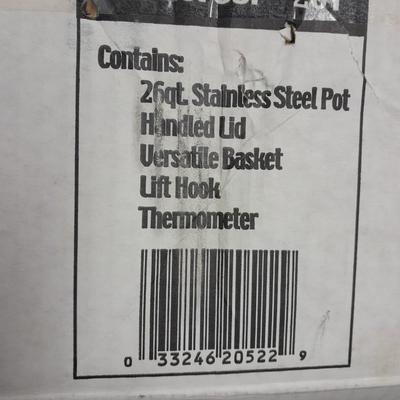 Camp Chef stainless-steel deep-fried turkey pot set with cooking oil filter pump