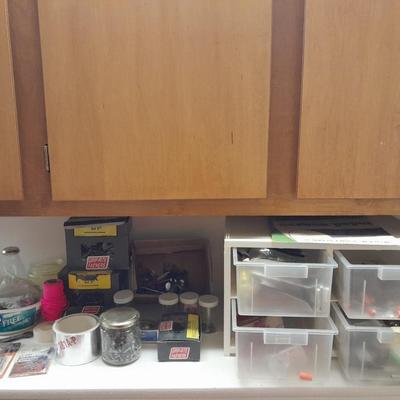 Variety of home hardware with drawered organizer box